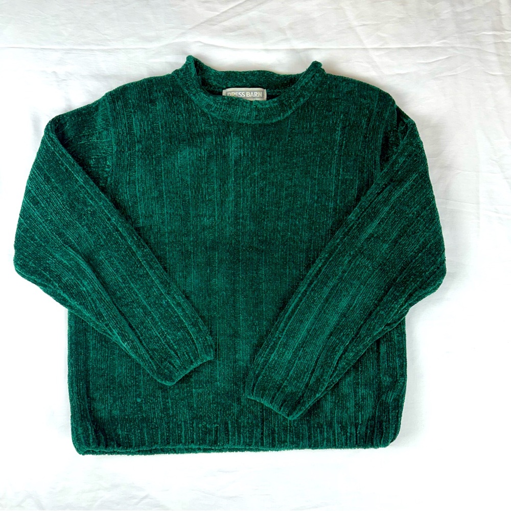 Dress Barn Vintage Roll-neck Cable Knit Sweater Green Sz M